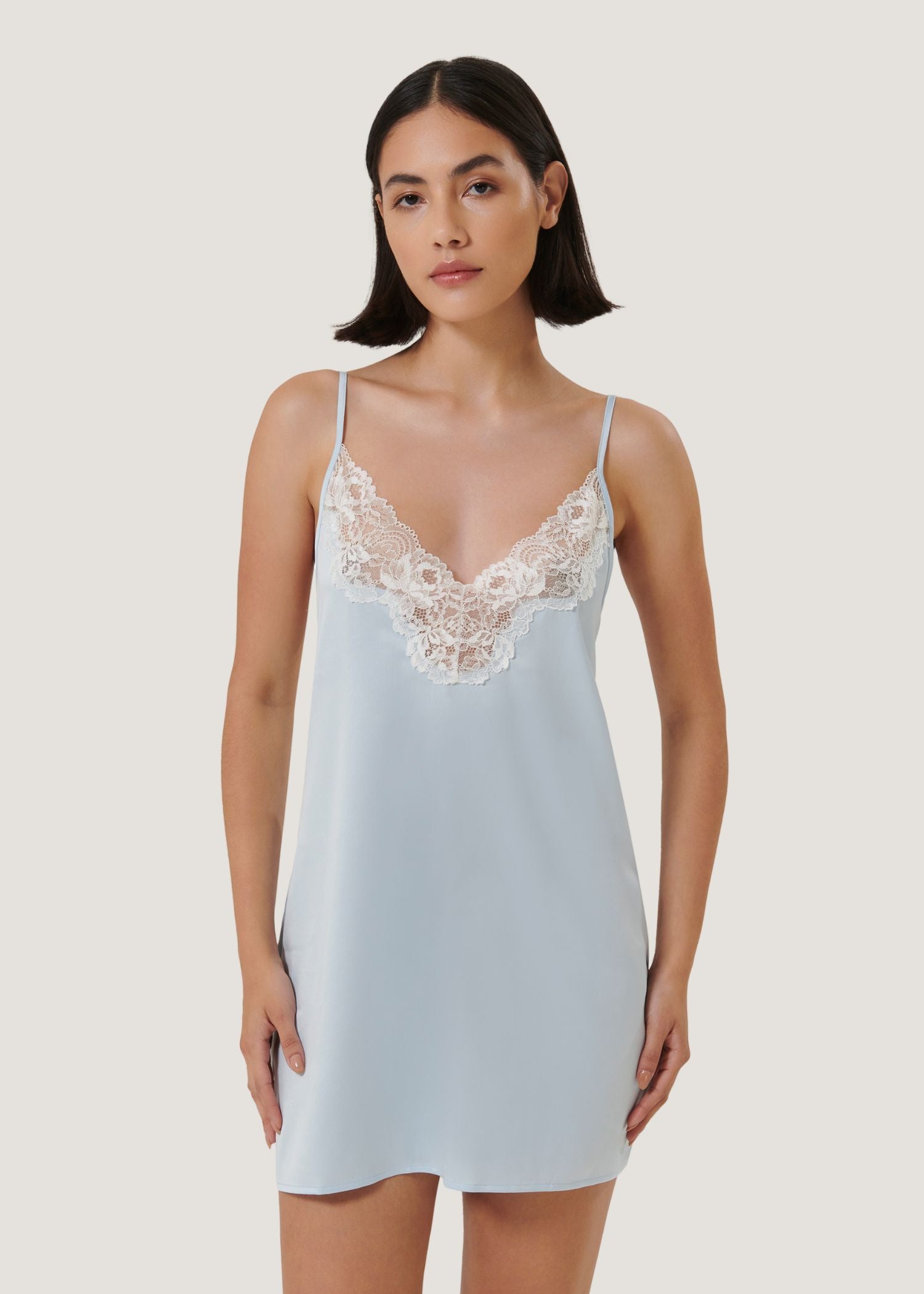 Bluebella ISABELLA Luxury Short Chemise (Ice Water Blue) | Avec Amour Sexy Lingerie