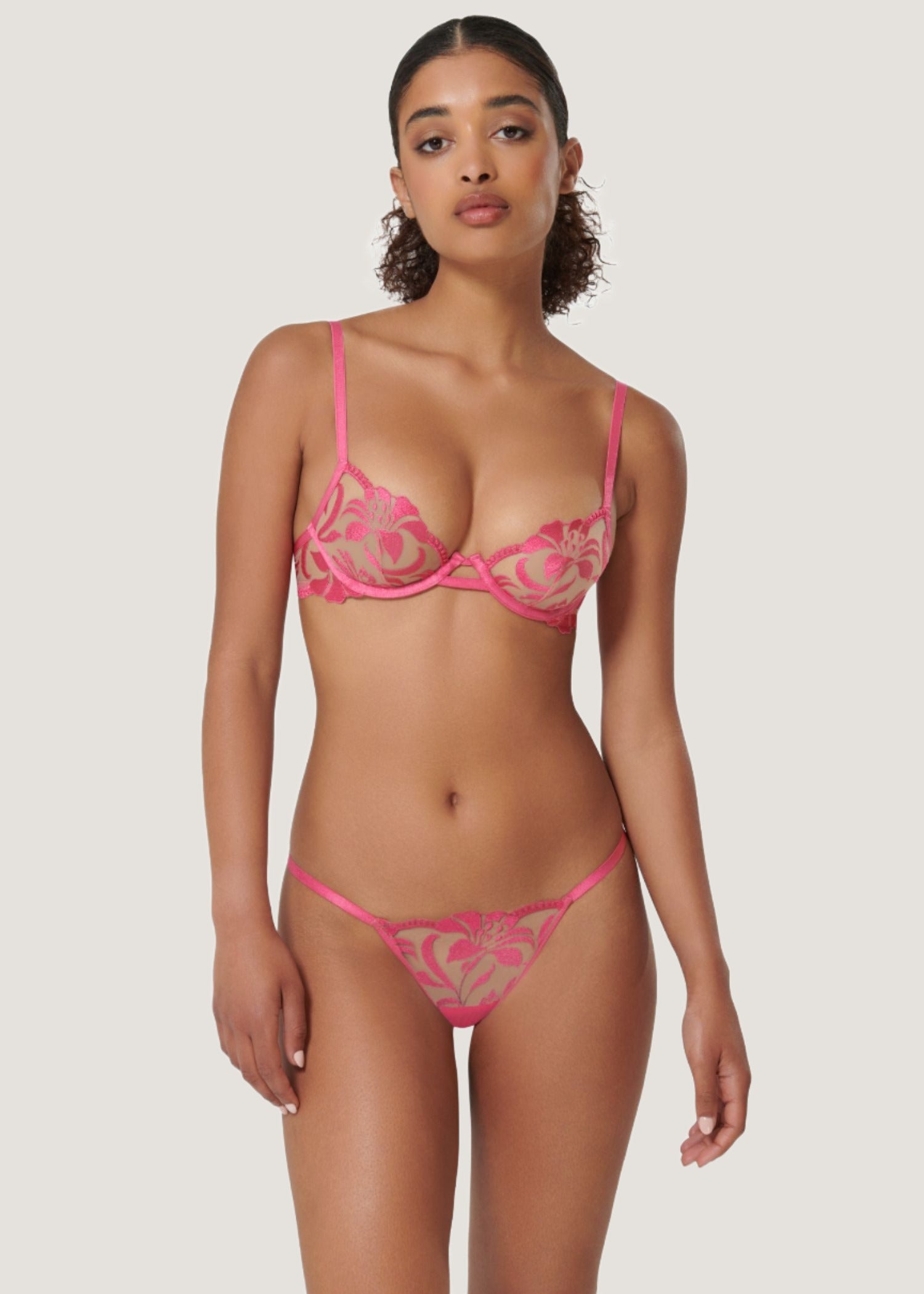 Bluebella LEONORA Wired Bra (Fuchsia Pink/Sheer) | Avec Amour Sexy Lingerie