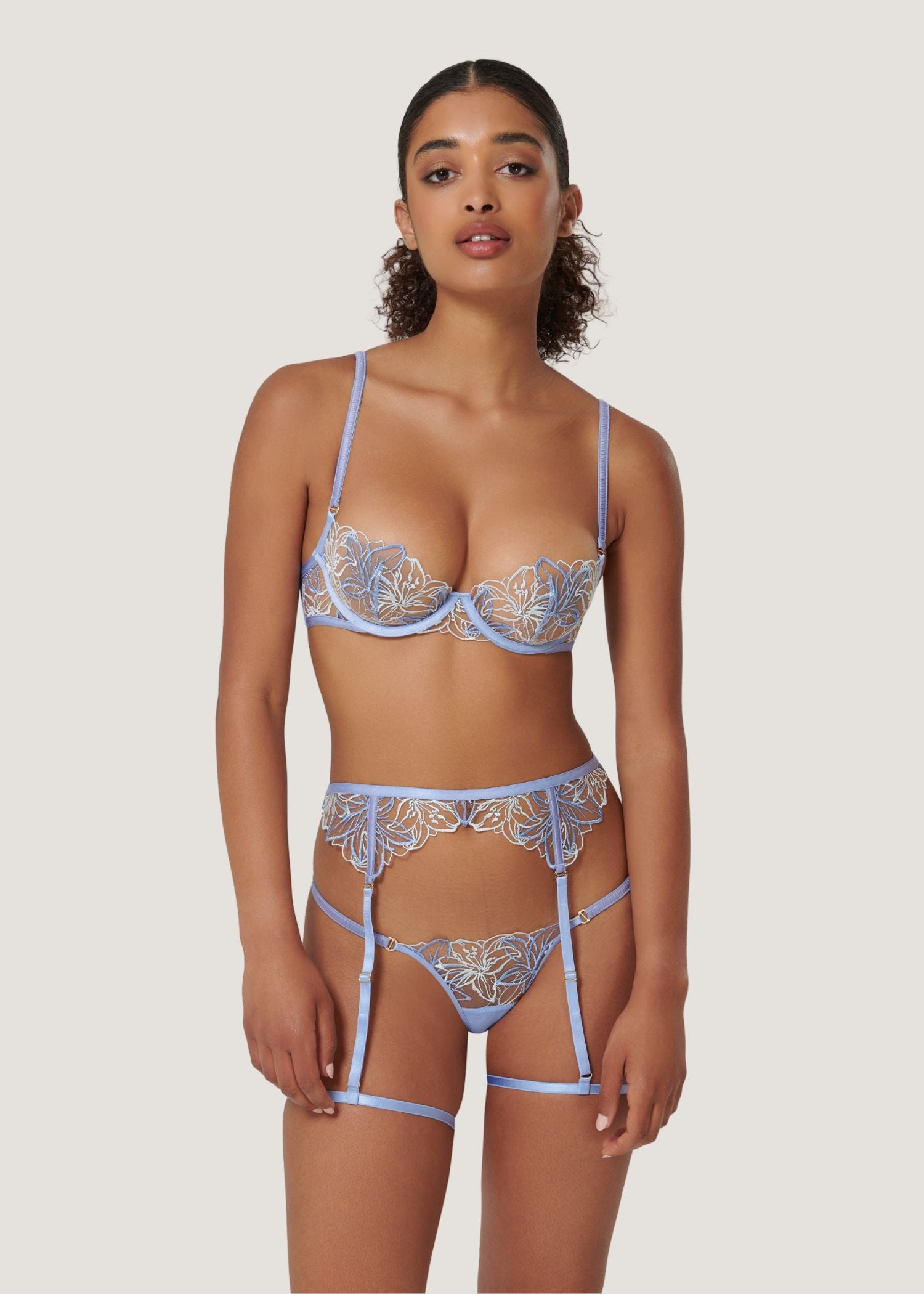 Bluebella LILLY Thigh Harness (Hydrangea Blue) | Avec Amour Sexy Lingerie