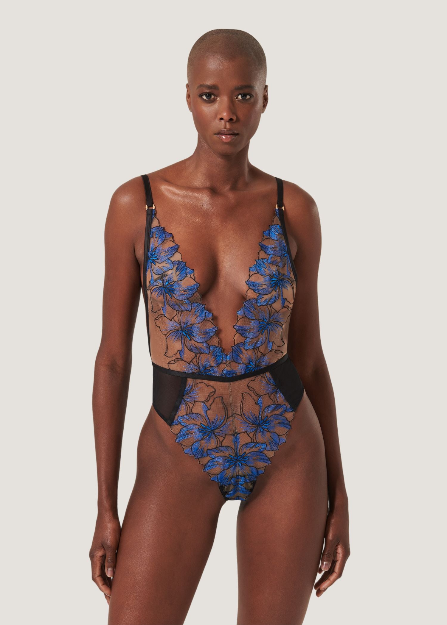 Bluebella LYANDRA Soft Body (Egyptian Blue/Black/Sheer) | Avec Amour Sexy Lingerie