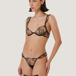 Bluebella MARABEL Detachable Thigh Garters (Black/Sheer) | Avec Amour Sexy Lingerie