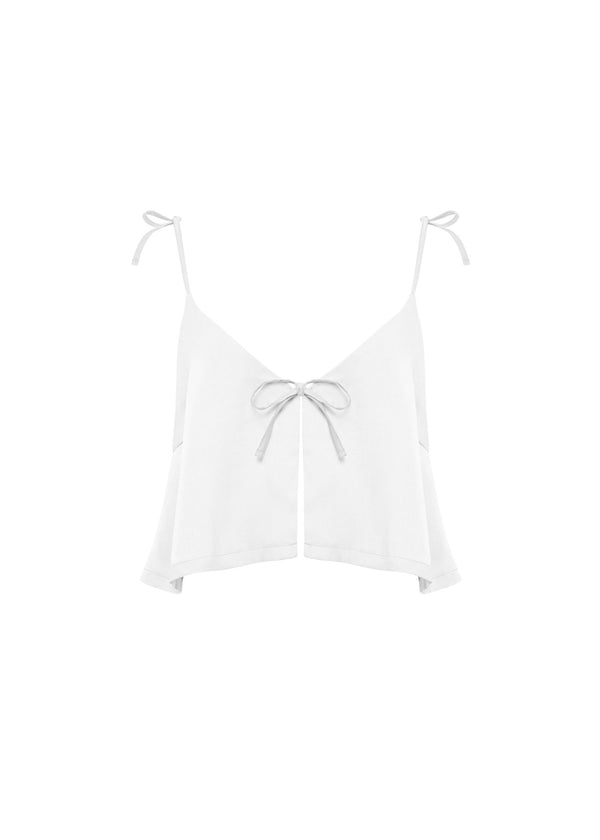 Bluebella OTTILIE Luxury Satin Crop Cami and Short Set (White) | Avec Amour Sexy Lingerie