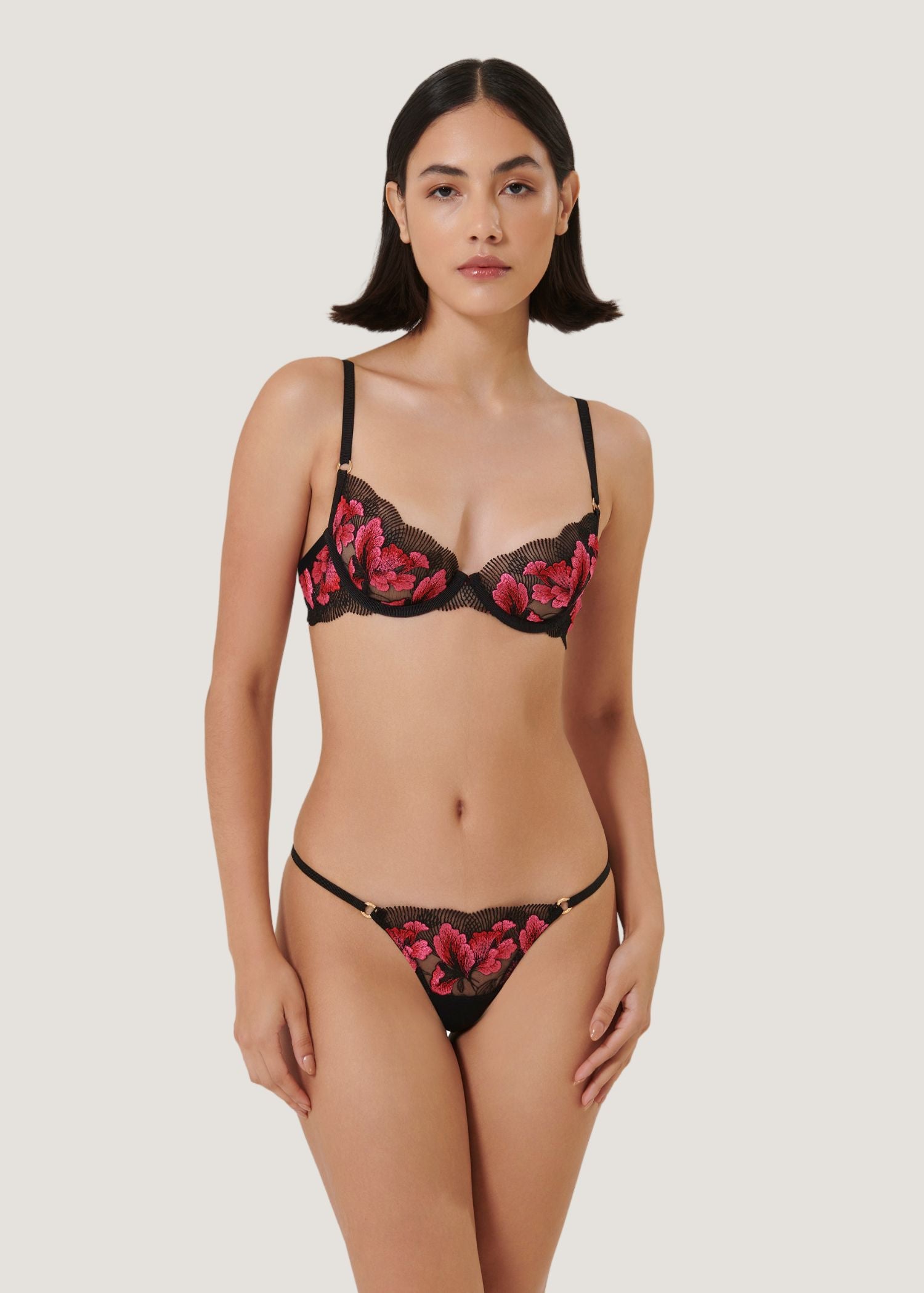 Bluebella VIVIENNE Panty (Fuchsia Pink/Red/Black) | Avec Amour Sexy Lingerie