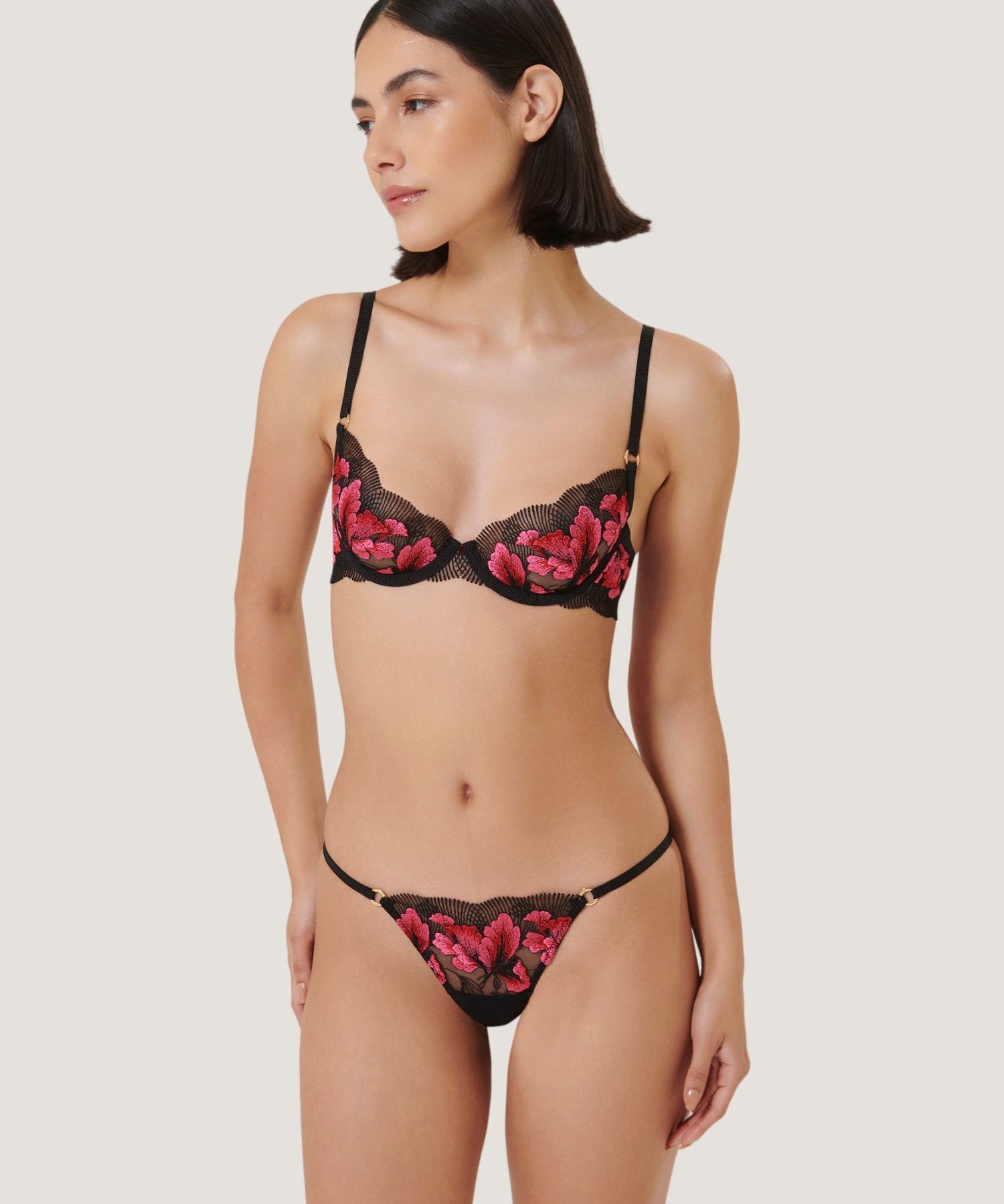 Bluebella VIVIENNE Wired Bra (Fuchsia Pink/Red/Black) | Avec Amour Sexy Lingerie