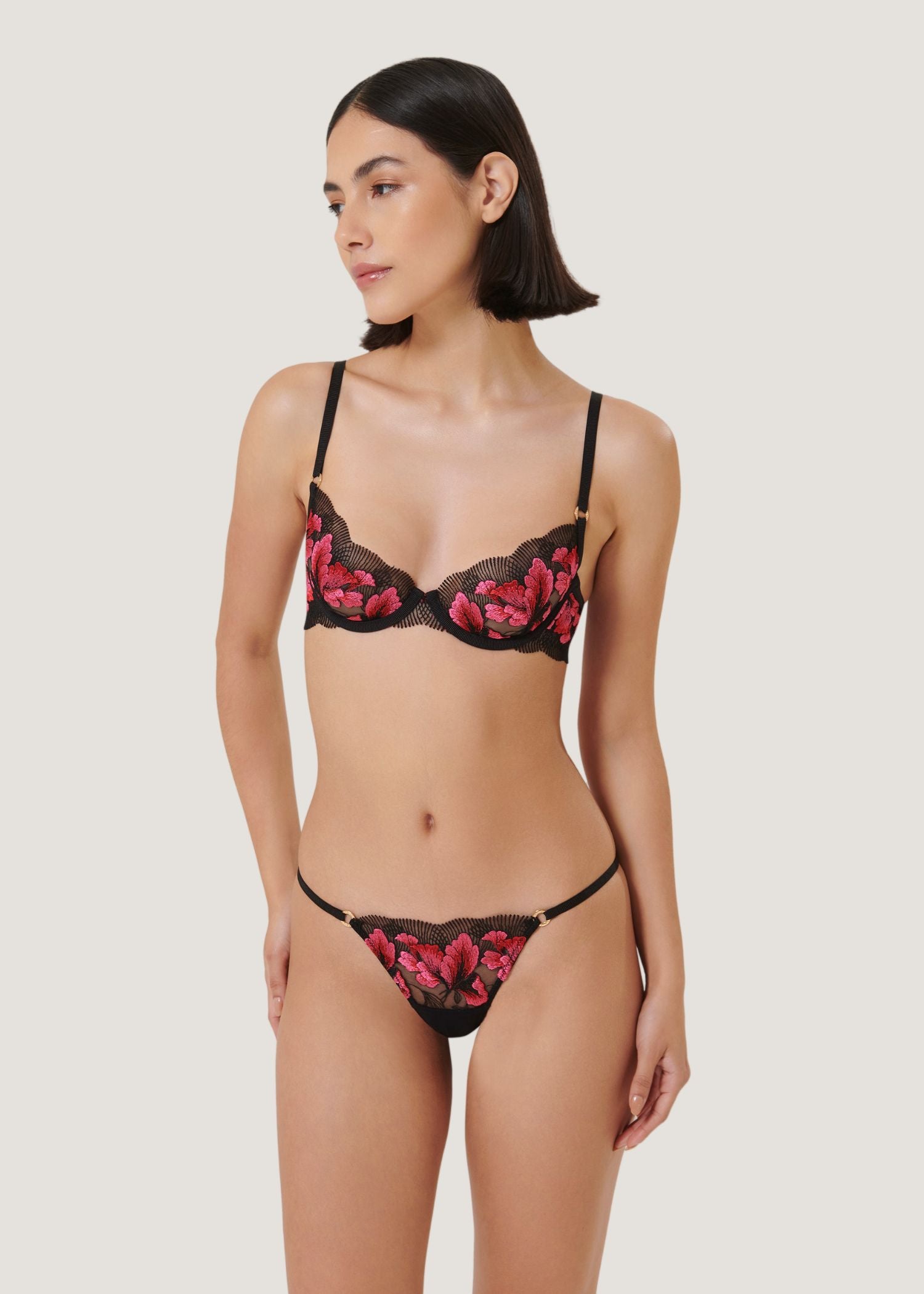 Bluebella VIVIENNE Wired Bra (Fuchsia Pink/Red/Black) | Avec Amour Sexy Lingerie