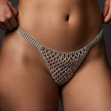 Bluebella ELSA Diamond Lattice Thong (Silver/Clear) | Avec Amour Sexy Lingerie