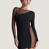 Maison Close NUIT FAUVE Long Sleeves Asymmetric Dress (Black) | Avec Amour Sexy Lingerie