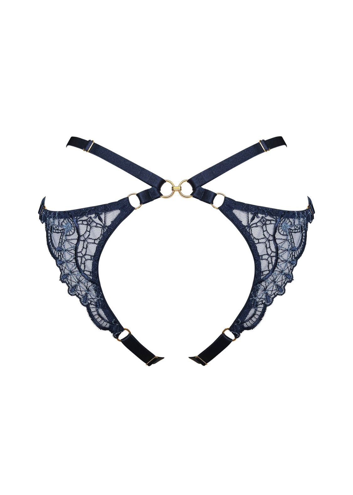 Bordelle MARI - Open Back Panty (Navy Blue)| Avec Amour Sexy Lingerie