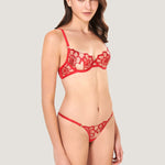 Bluebella CATALINA Thong (Tomato Red/Sheer) | Avec Amour Sexy Lingerie