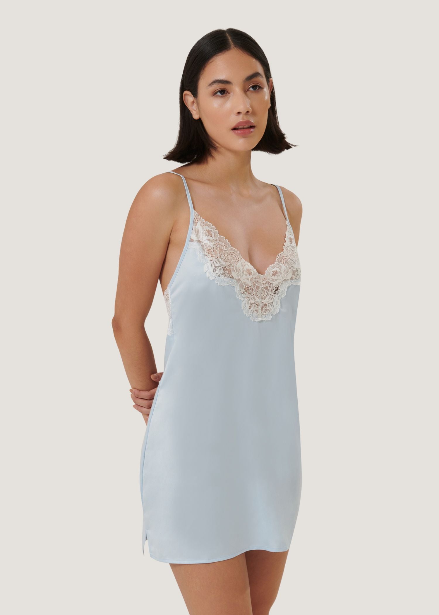 Bluebella ISABELLA Luxury Short Chemise (Ice Water Blue) | Avec Amour Sexy Lingerie