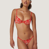 Bluebella MARIAN Wired Bra (Tomato Red/Sheer) | Avec Amour Sexy Lingerie