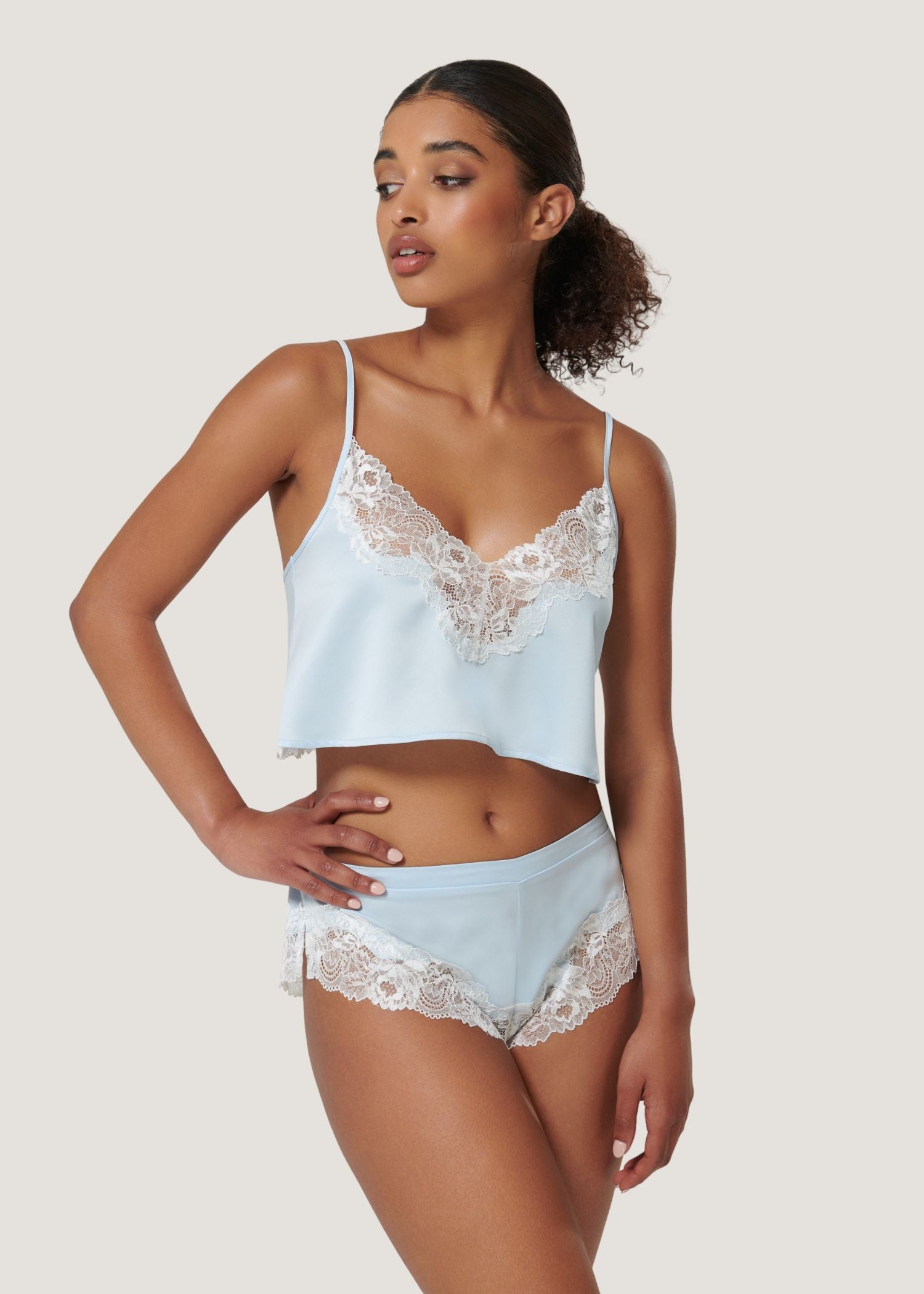 Bluebella ISABELLA Luxury Satin Cami and Short Set (Ice Water Blue) | Avec Amour Sexy Lingerie