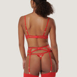 Bluebella MARIAN Suspender (Tomato Red/Sheer) | Avec Amour Sexy Lingerie