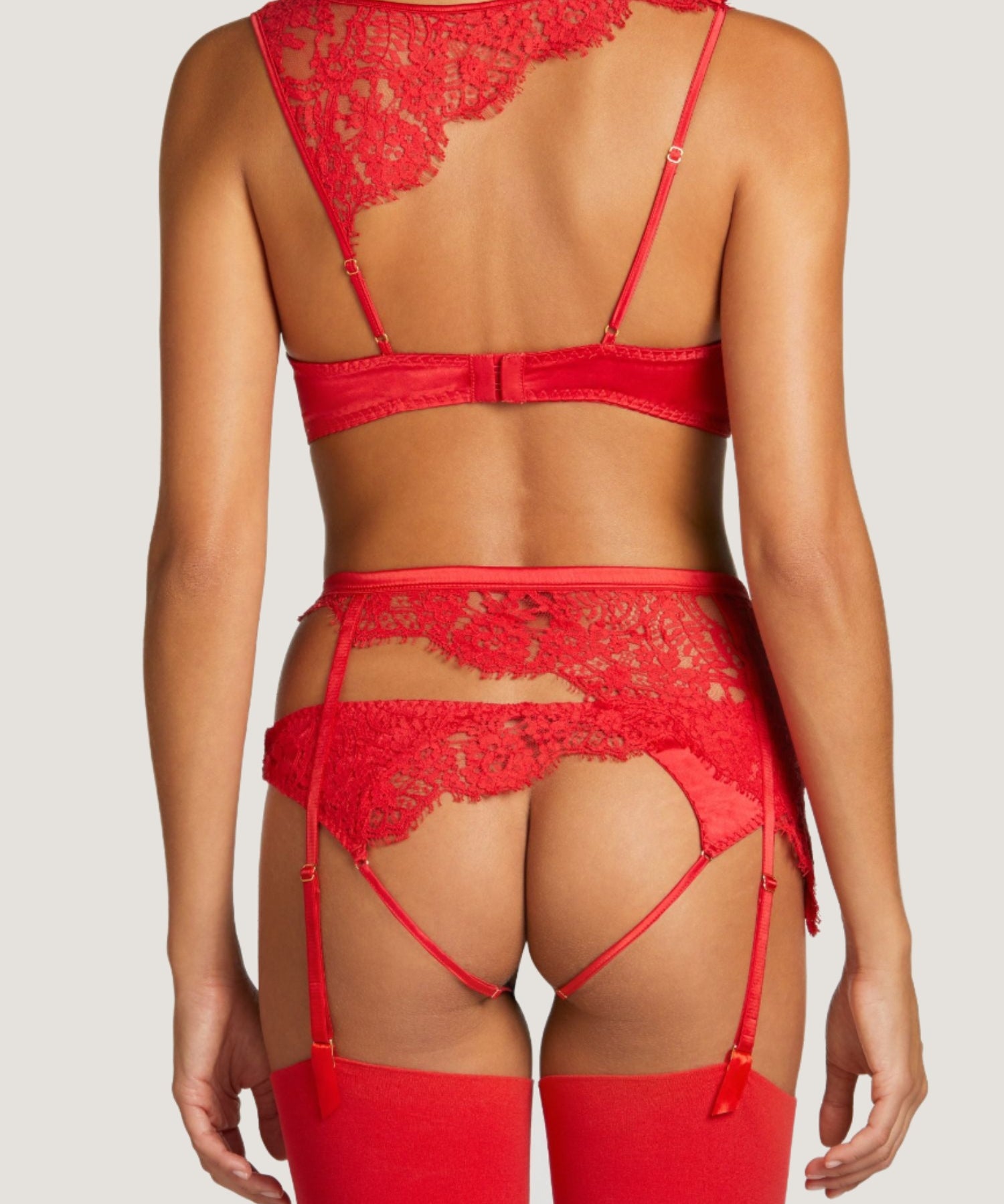 Coco de Mer MARELLA Open Suspender Knicker (Red) | Avec Amour Sexy Lingerie