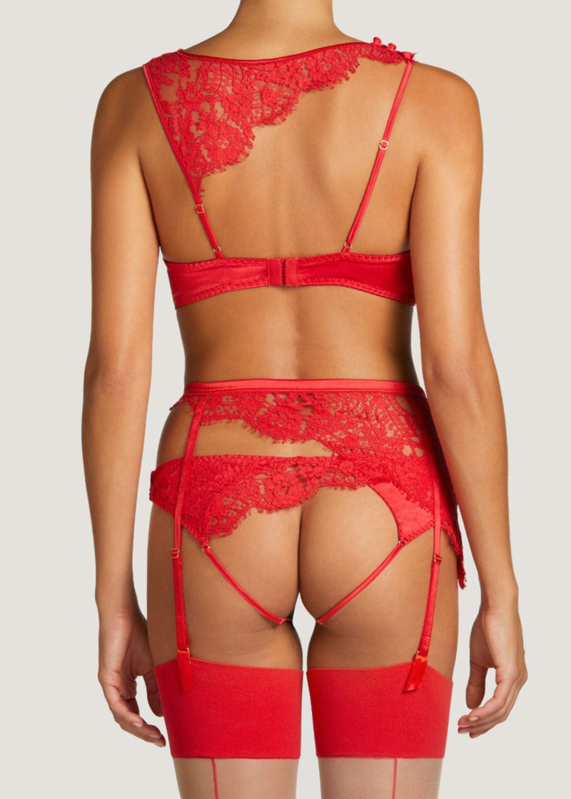 Coco de Mer MARELLA Open Suspender Knicker (Red) | Avec Amour Sexy Lingerie