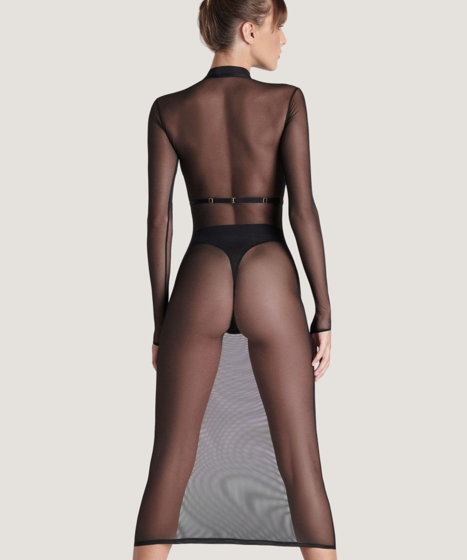 Maison Close CORPS A CORPS Midi Dress with Harness (Black) | Avec Amour Sexy Lingerie