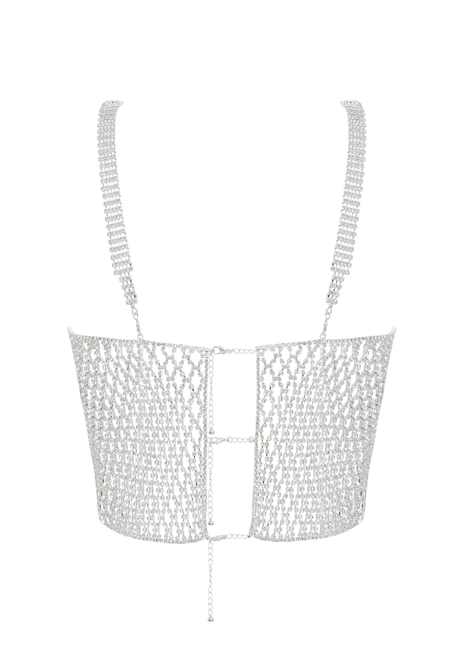 Bluebella ELSA Diamond Lattice Cami (Silver/Clear) | Avec Amour Sexy Lingerie
