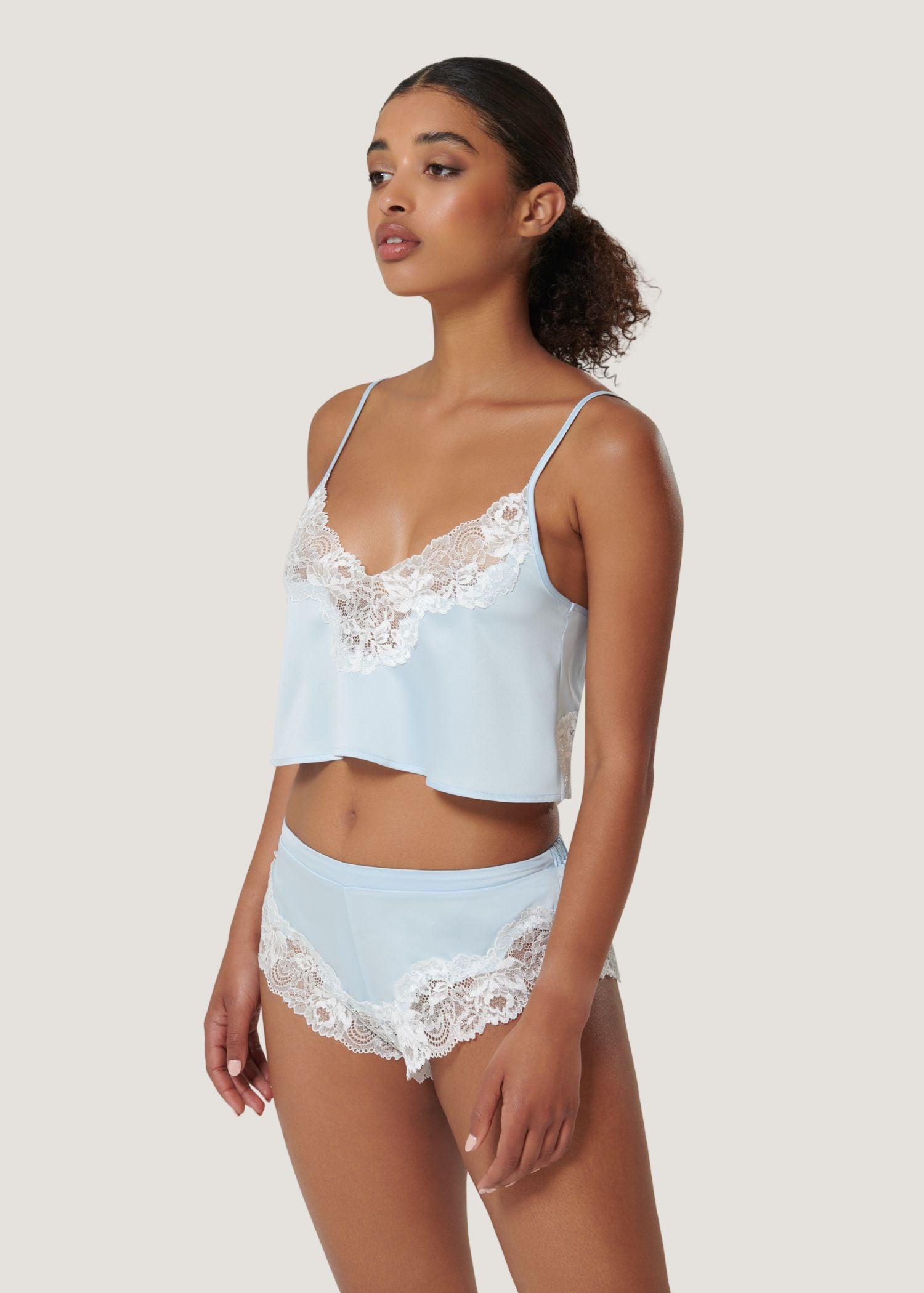 Bluebella ISABELLA Luxury Satin Cami and Short Set (Ice Water Blue) | Avec Amour Sexy Lingerie