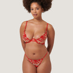 Bluebella MARIAN Thong (Tomato Red/Sheer) | Avec Amour Sexy Lingerie