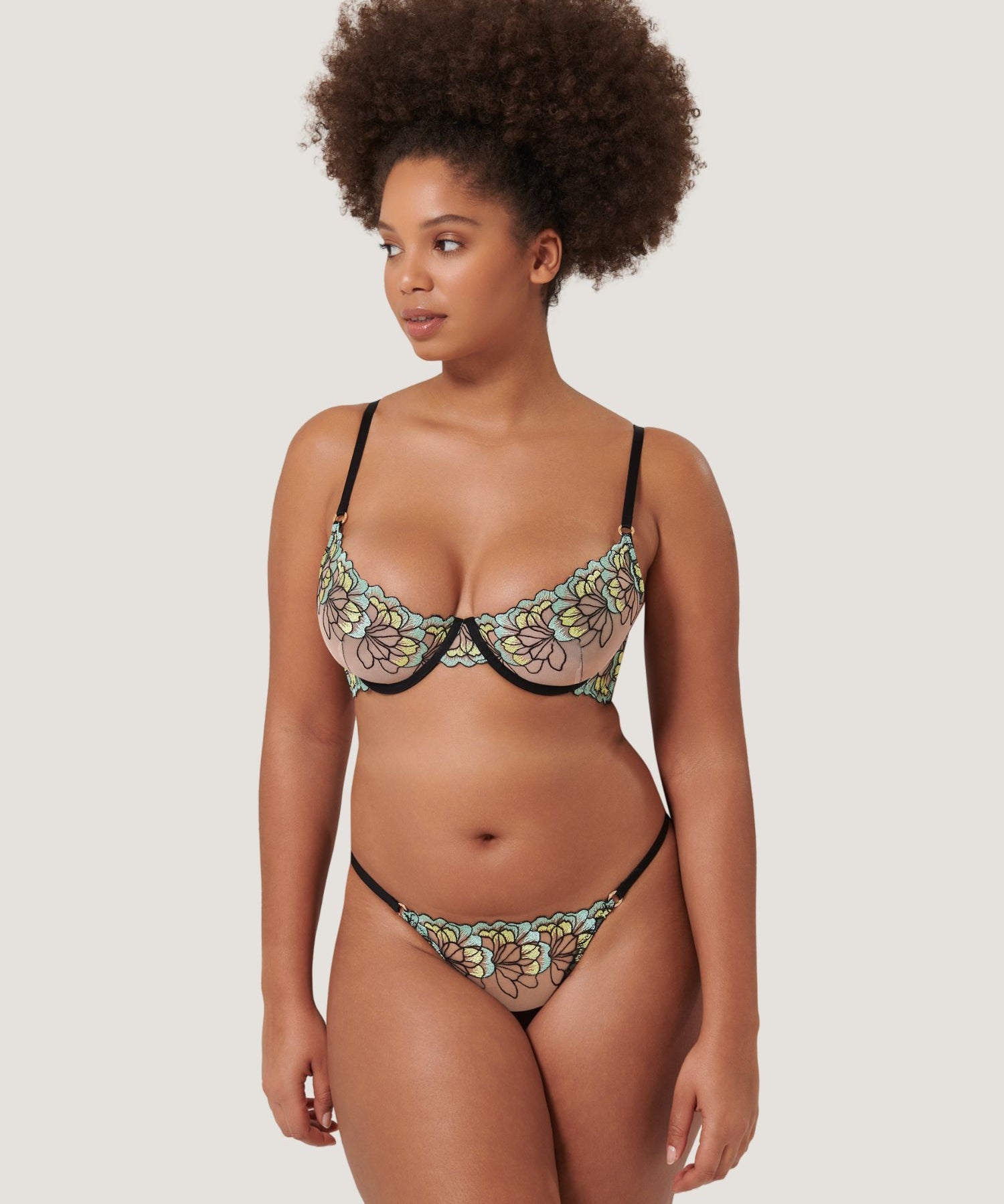 Bluebella SERENA Wired Bra (Mint/Lemon/Black) | Avec Amour Sexy Lingerie