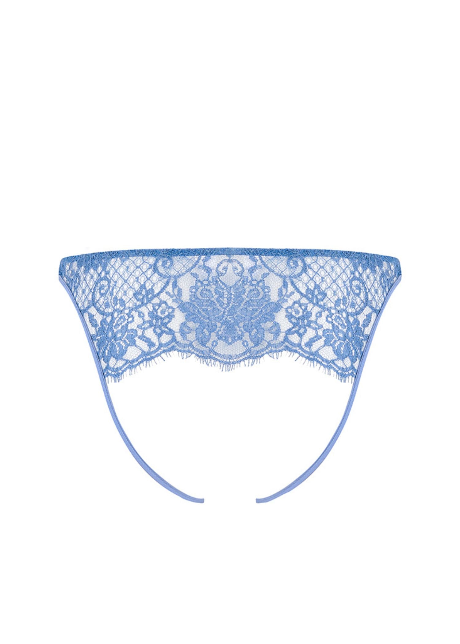 Coco de Mer HERA Open Knicker (Steel Blue) | Avec Amour Sexy Lingerie