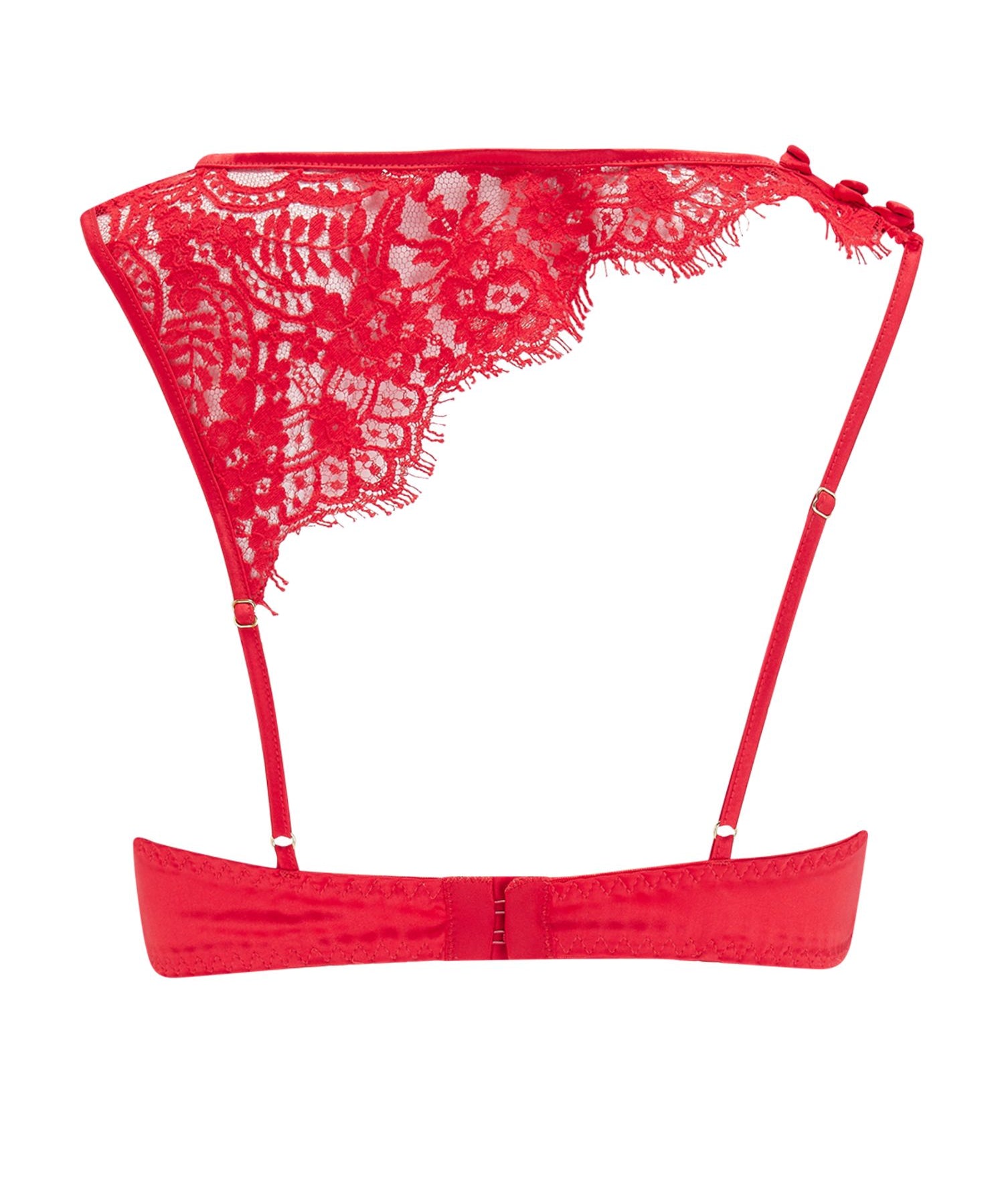 Coco de Mer MARELLA Asymmetric Quarter Cup Bra (Red) | Avec Amour Sexy Lingerie