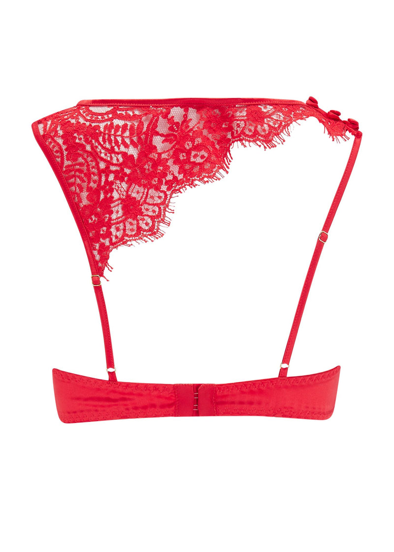 Coco de Mer MARELLA Asymmetric Quarter Cup Bra (Red) | Avec Amour Sexy Lingerie