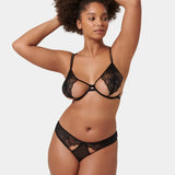 Emerson (Black) Open Cup Lace Bra