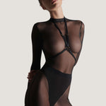 Maison Close CORPS A CORPS Midi Dress with Harness (Black) | Avec Amour Sexy Lingerie