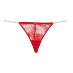 Fleur du Mal - Crystal Bouquet Lace Thong (Rouge) | Avec Amour Lingerie