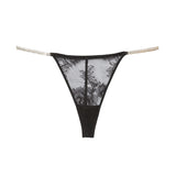 Fleur du Mal - Crystal Bouquet Lace Thong (Black) | Avec Amour Lingerie