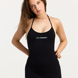 UNBASIC Halter Micro Dress (Black)