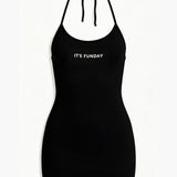 UNBASIC Halter Micro Dress (Black)