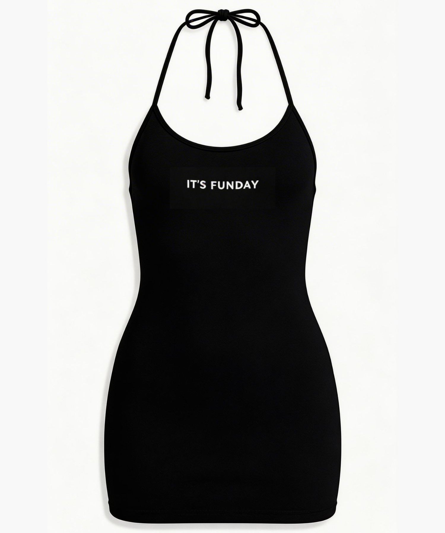 IT'S FUNDAY Unbasic Halter Neck Mini Dress (Black) | Avec Amour Lingerie