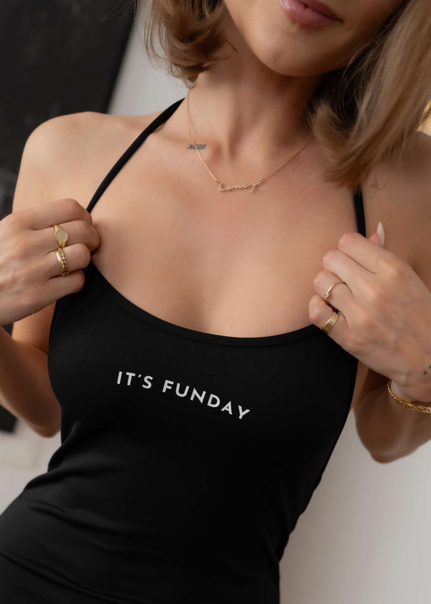 IT'S FUNDAY Unbasic Halter Neck Mini Dress (Black) | Avec Amour Lingerie