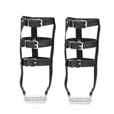 Leather High Heel Ankle (Black and Silver) | Avec Amour Lingerie