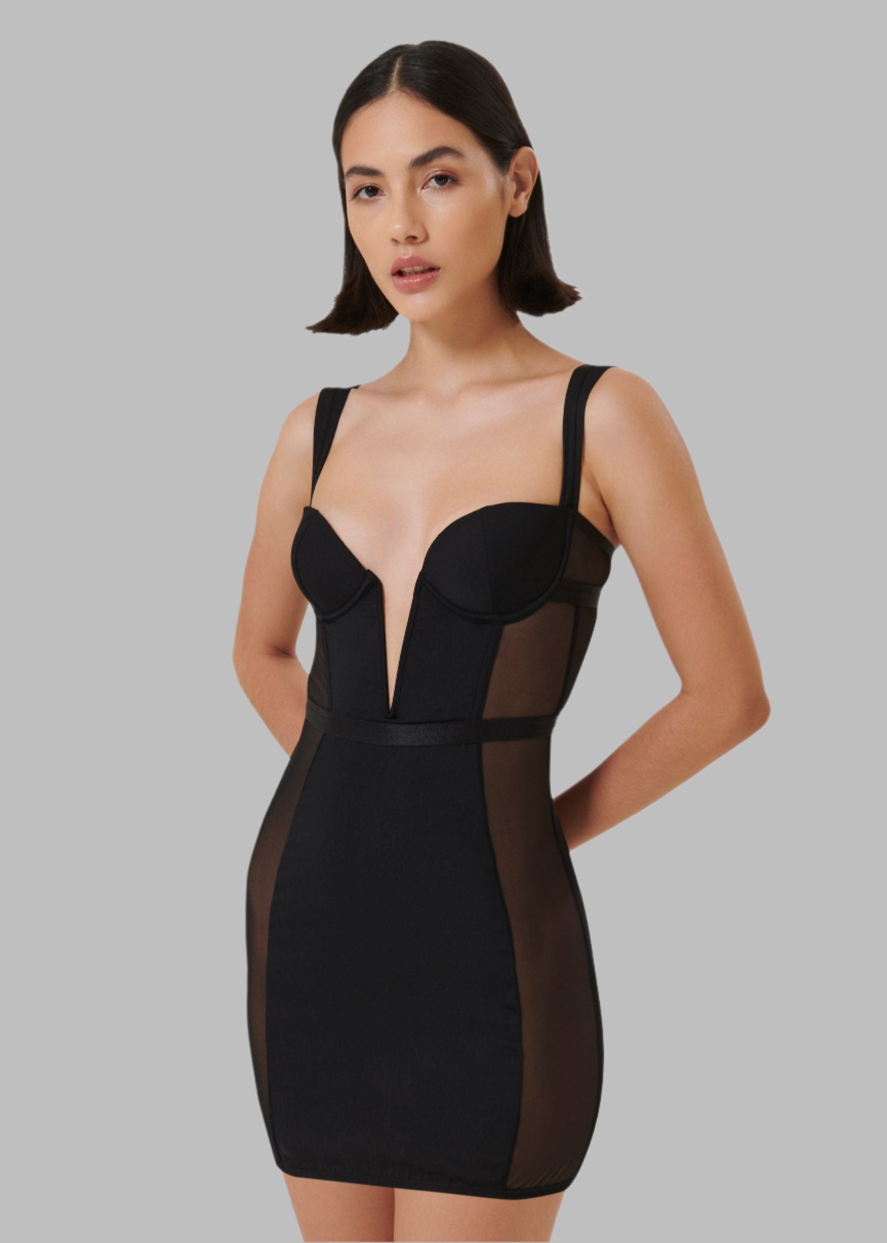 Bluebella Lara Wired Short Chemise (Black) | Avec Amour Lingerie
