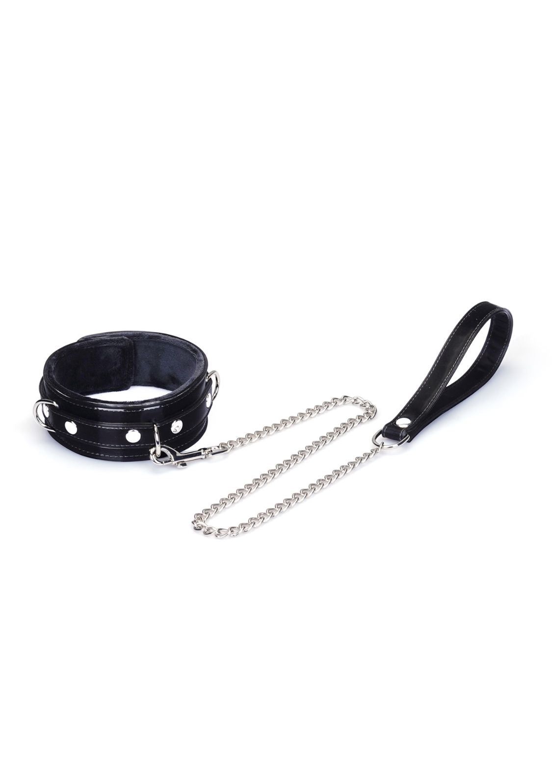 Metallic Shade Vegan Collar with Leash (Black)