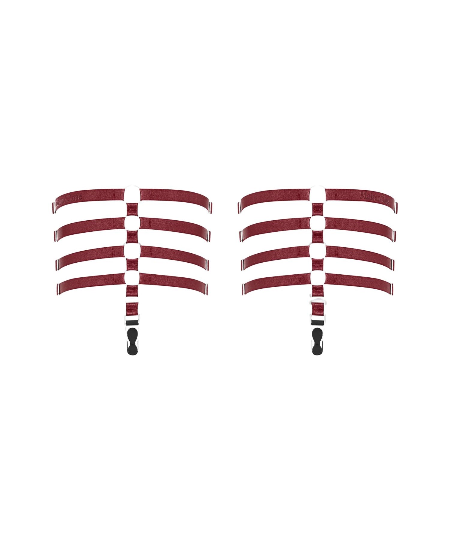 Maison Close Les Fetiches Garters (Burgundy) | Avec Amour Lingerie
