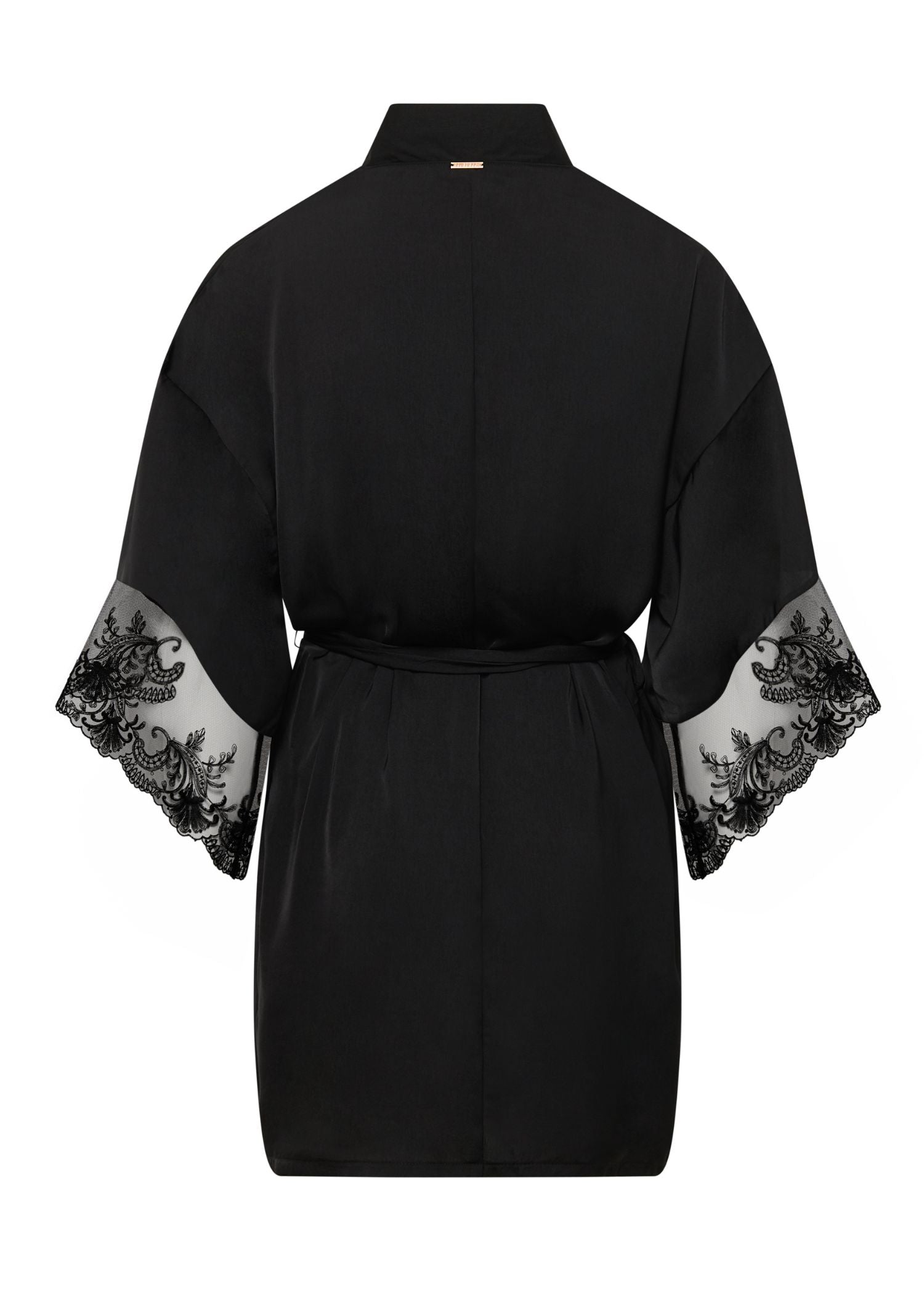Marseielle Luxury Satin Kimono (Black) | Avec Amour Lingerie