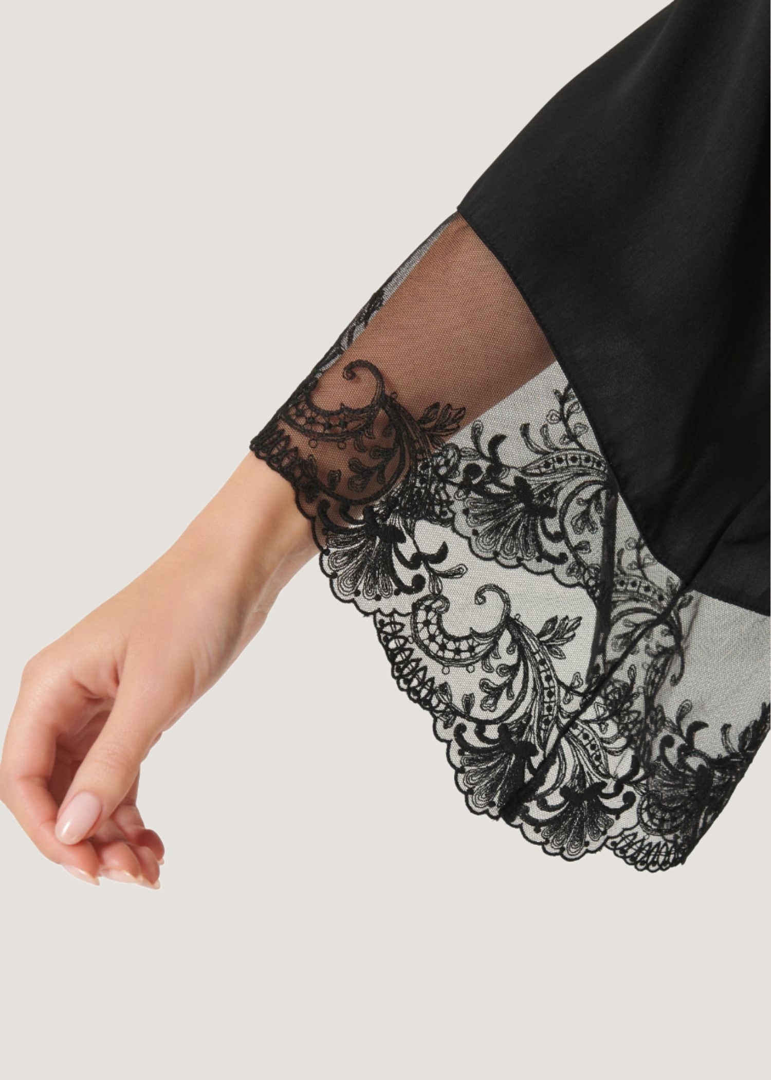 Marseielle Luxury Satin Kimono (Black) | Avec Amour Lingerie