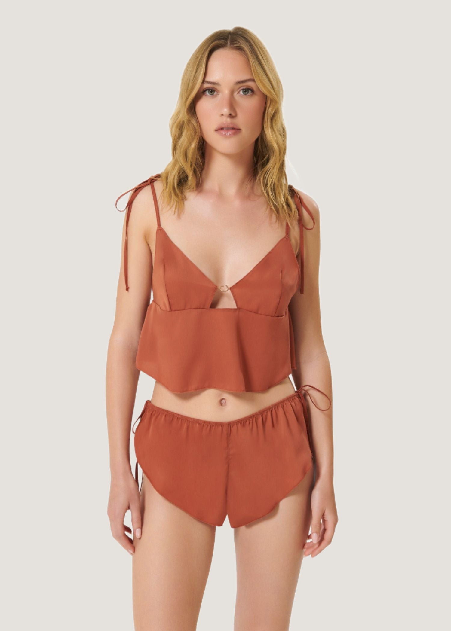 NICOLE (Baked Clay) Cami & Short Set | Avec Amour