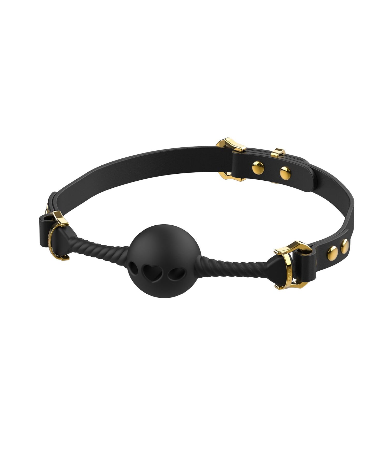 UPKO Middle Heart Shaped Breathable Mouth Gag (Black) | Avec Amour Lingerie