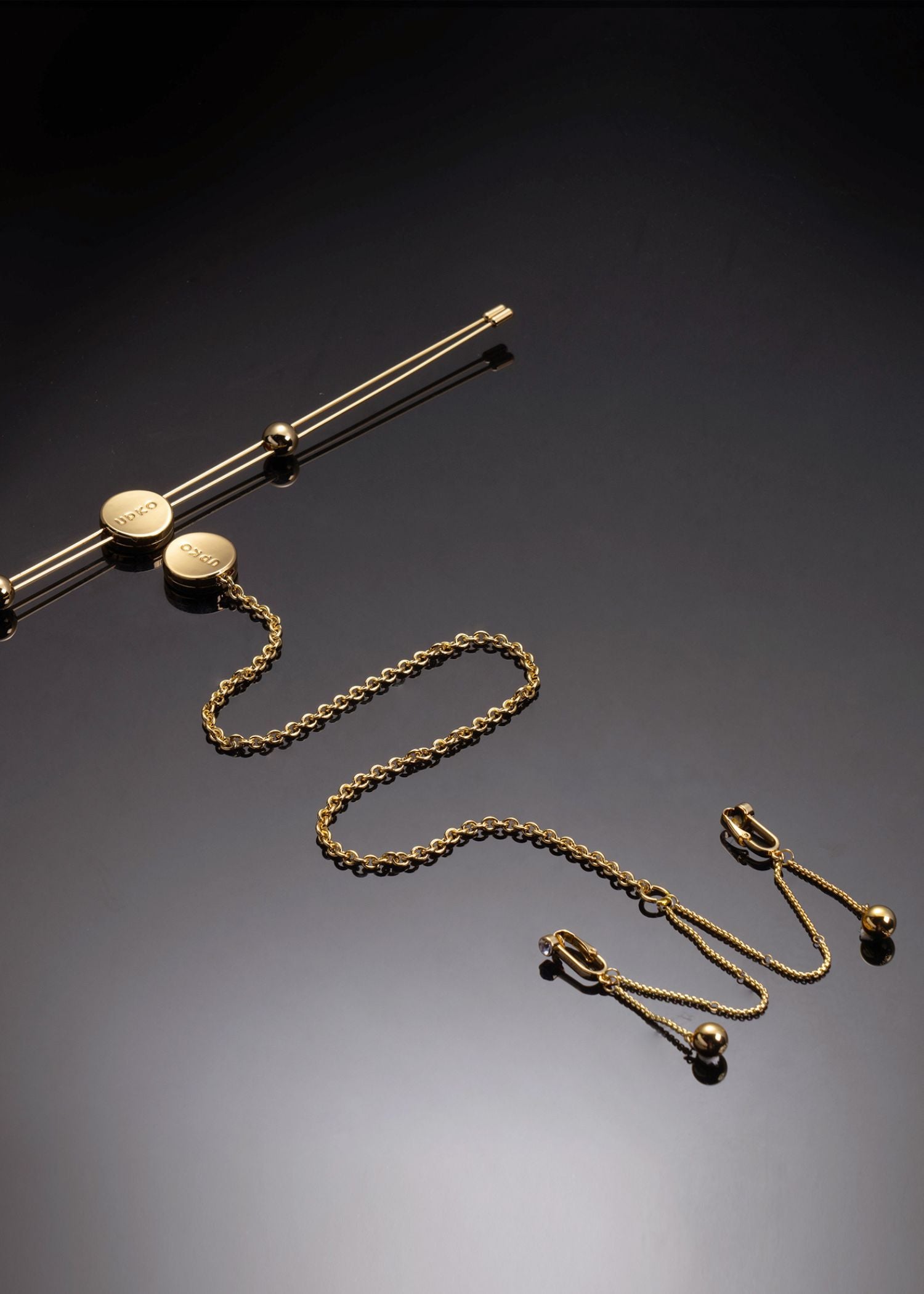 UPKO Double Bar Nipple Clamps & Clitoral Accessories Set (Gold) | Avec Amour Lingerie