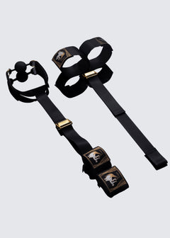 Binding Cuffs with Gag Ball (Black) | Avec Amour