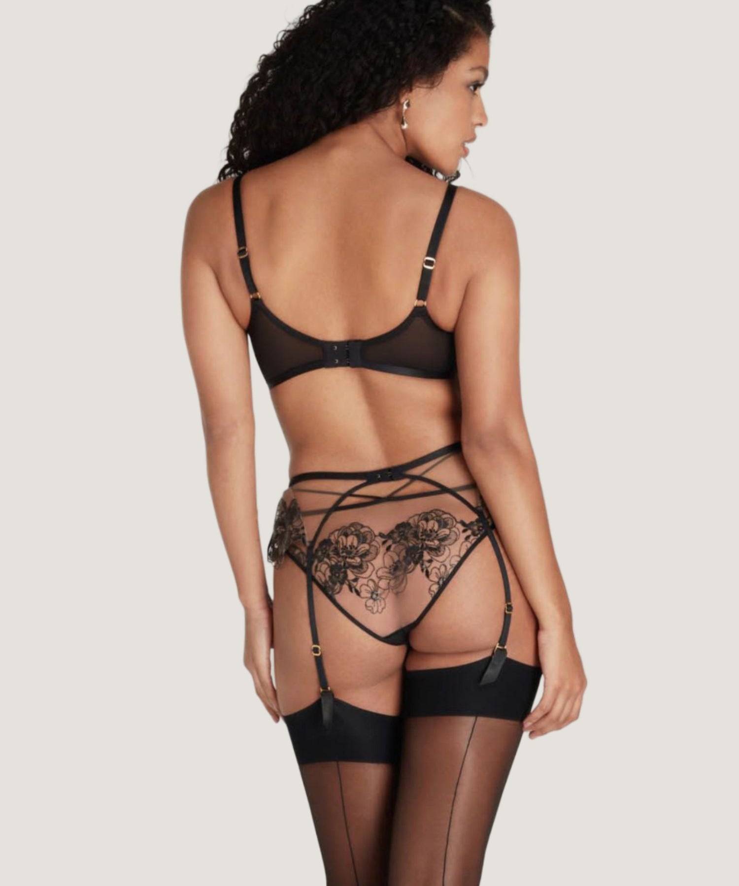 Agent Provocateur - Kalia Suspender Belt (Black) | Avec Amour Luxury Lingerie