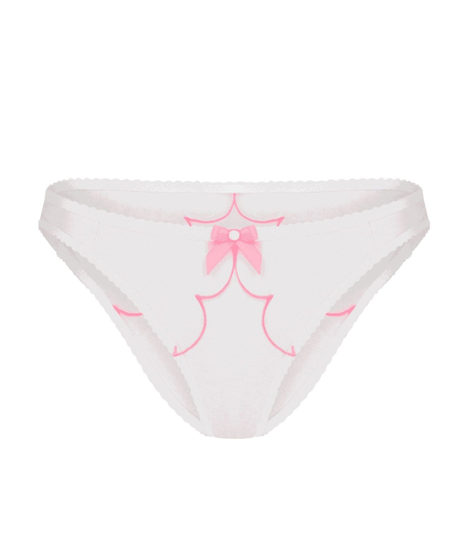 Agent Provocateur - Lorna Full Brief (White/Pink) | Avec Amour Luxury Lingerie