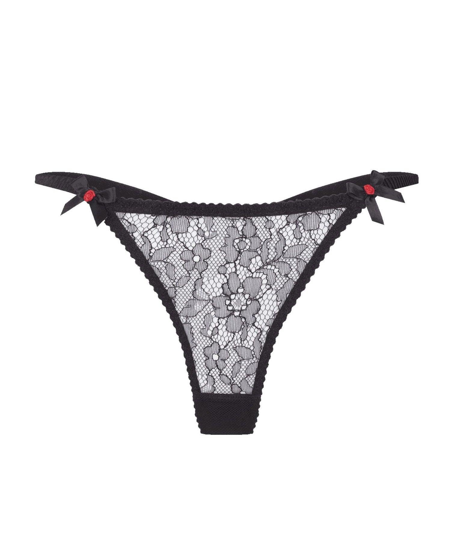 Agent Provocateur Lorna Lace Thong (Black) | Avec Amour Luxury Lingerie