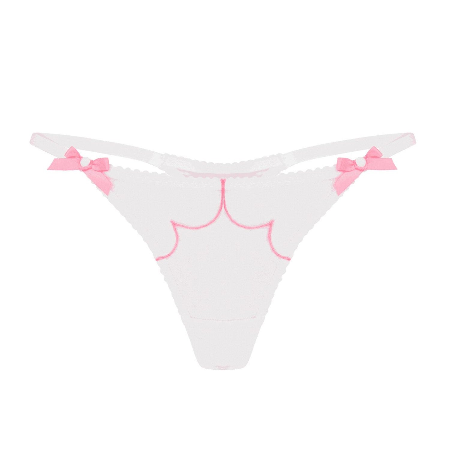 Agent Provocateur - Lorna Thong (White/Pink) | Avec Amour Luxury Lingerie