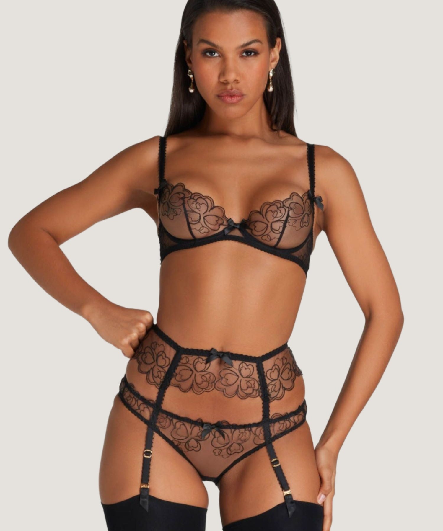 Agent Provocateur - Maysie Suspender (Black) | Avec Amour Luxury Lingerie